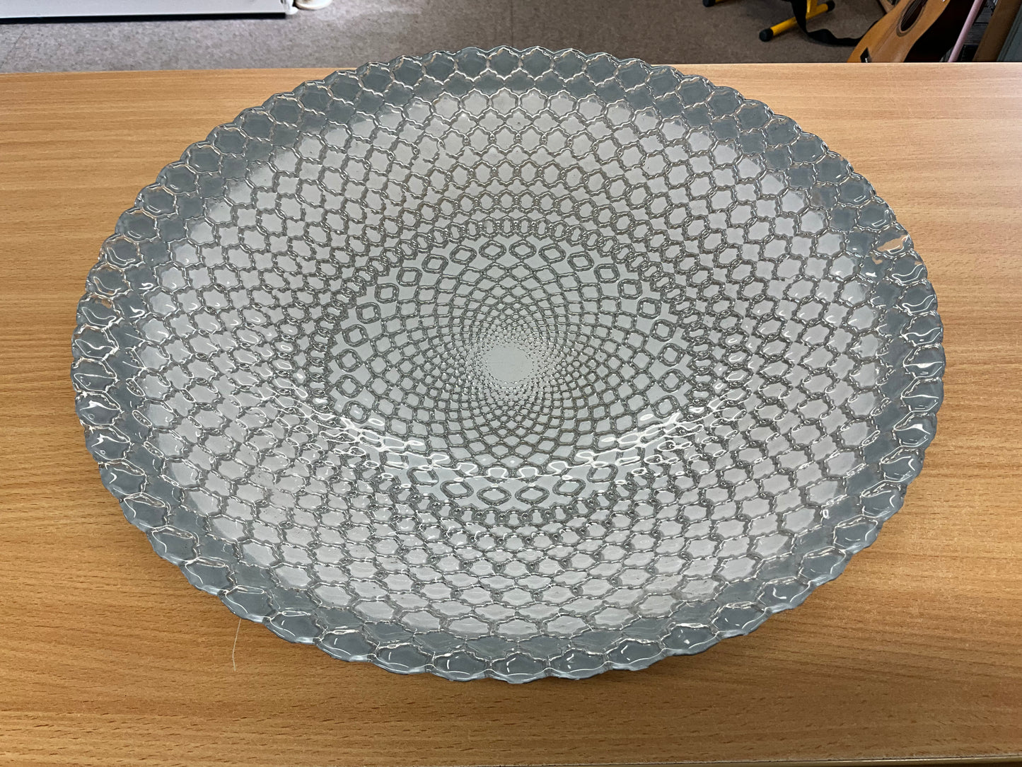 Large Silvered Glass Bowl